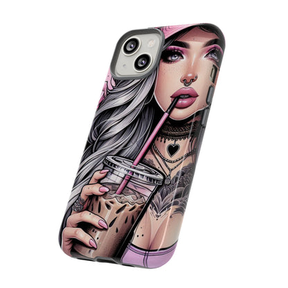Pink Aesthetic Rebel – Iced Coffee & Inked Beauty Mobile Cover