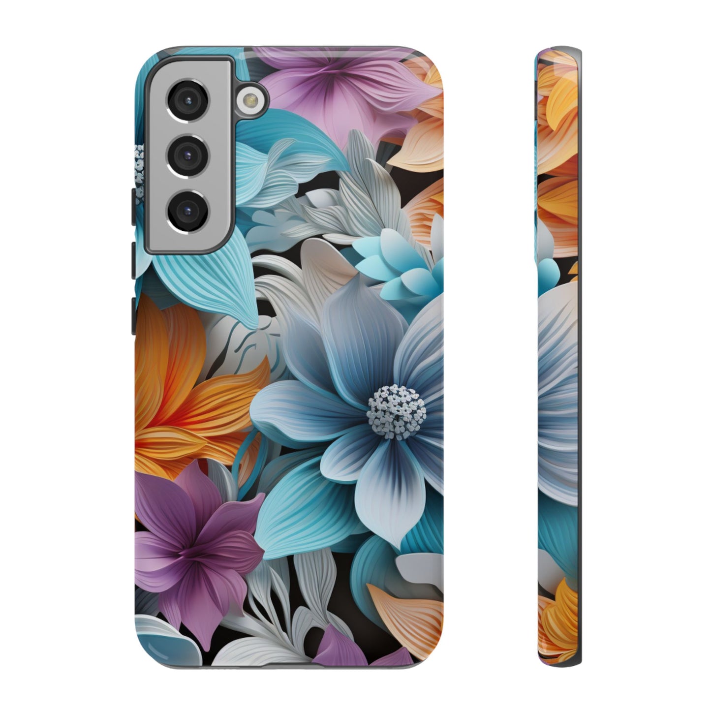 Elegant 3D Floral Bloom Mobile Case – Vivid & Artistic