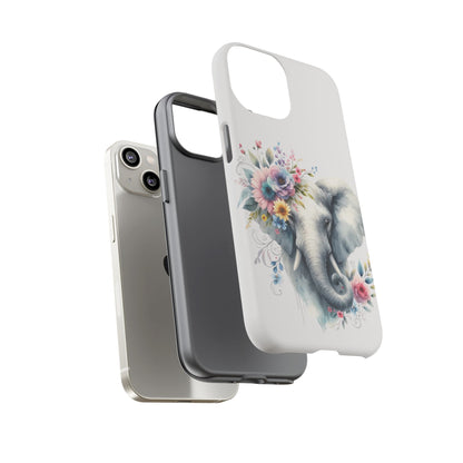 Floral Elephant Mobile Cover – Elegant Watercolor Art