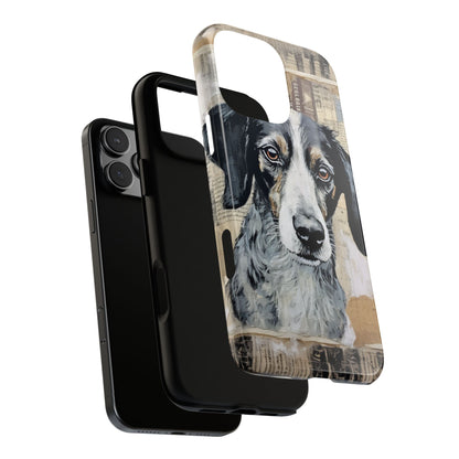 Rustic Dog Portrait – Vintage Collage Style