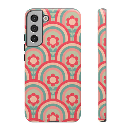 Retro Floral Rainbow Phone Case – Vintage Aesthetic for iPhone, Samsung & Google Pixel
