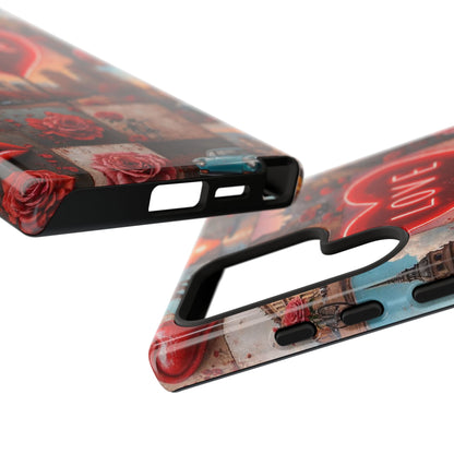Neon Love Heart & Rose Phone Case