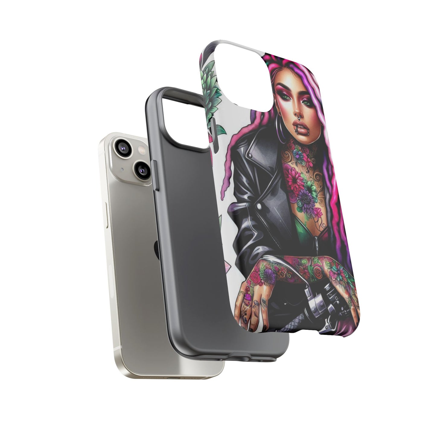 Neon Rebel – Vibrant Biker Queen Mobile Cover