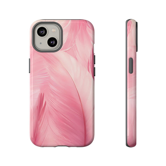 Soft Pink Flamingo Feather Phone Case for iPhone, Samsung & Google Pixel