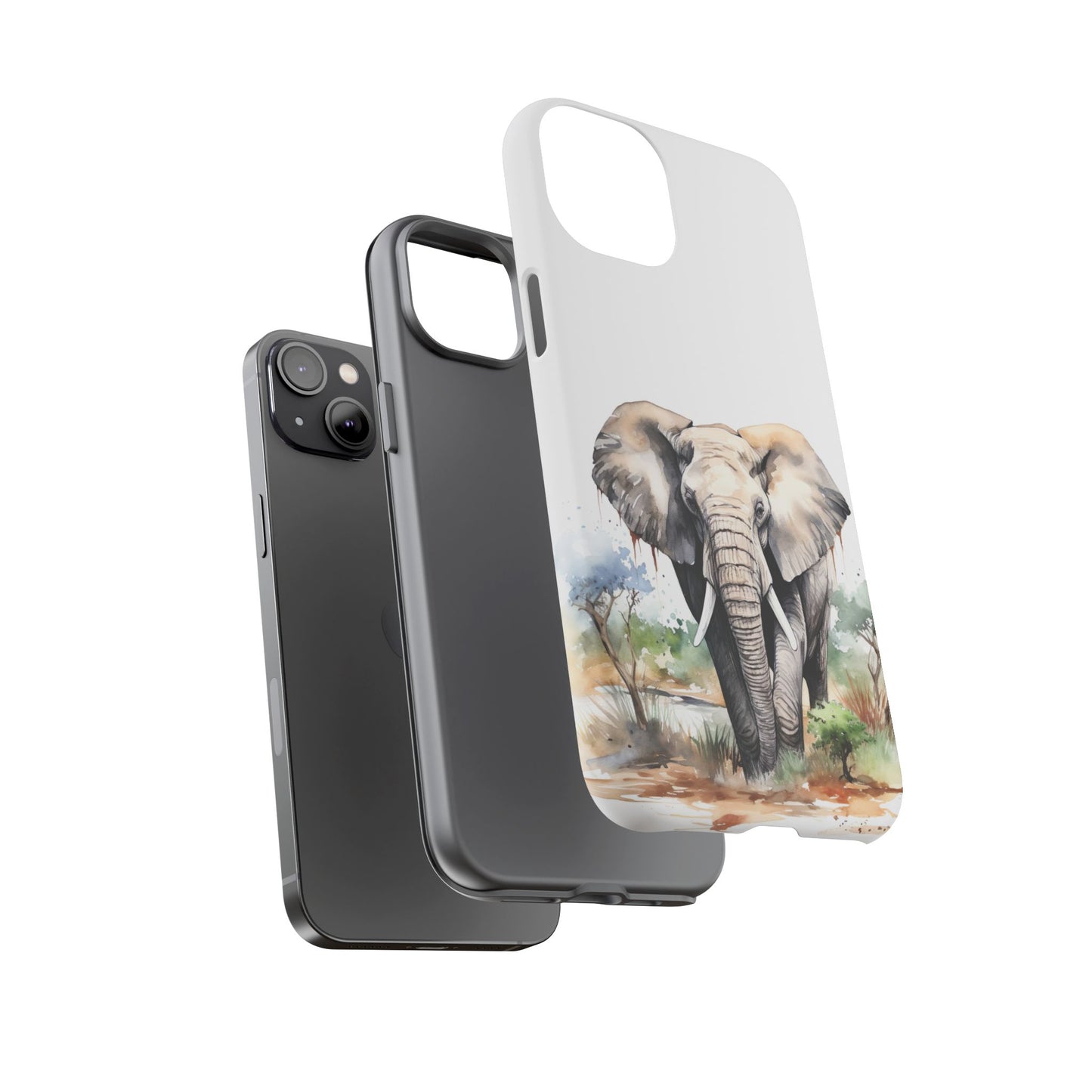 Safari Watercolor Elephant Mobile Cover – Artistic Wildlife Design