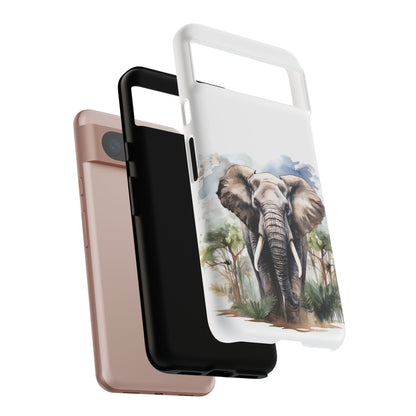 Majestic Watercolor Elephant Mobile Cover – Artistic Wildlife Design