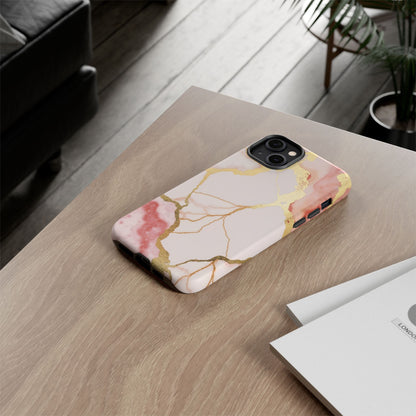 Beautiful Pink Minimal Marble Case Design