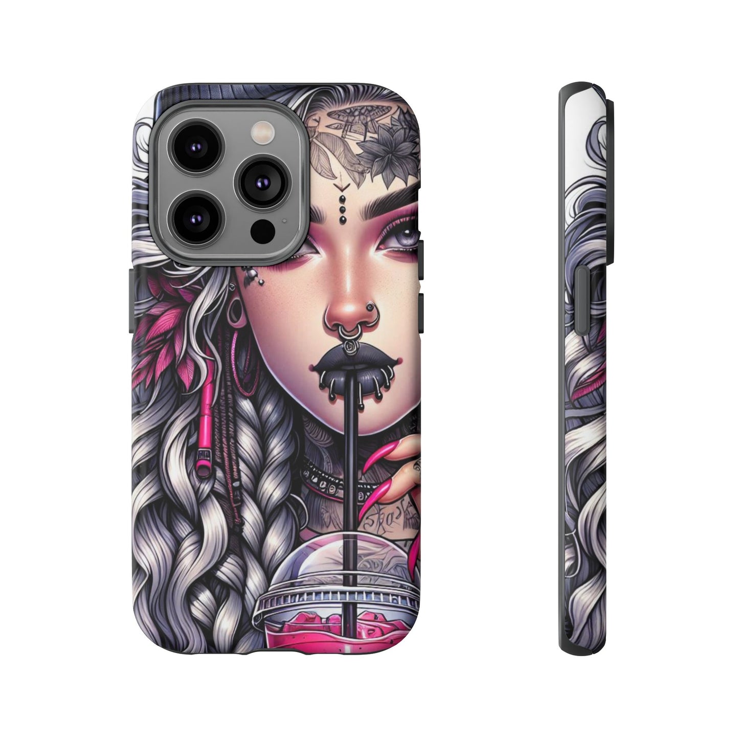 Icy Rebel – Silver Dreads & Edgy Street Chic Mobile Cover
