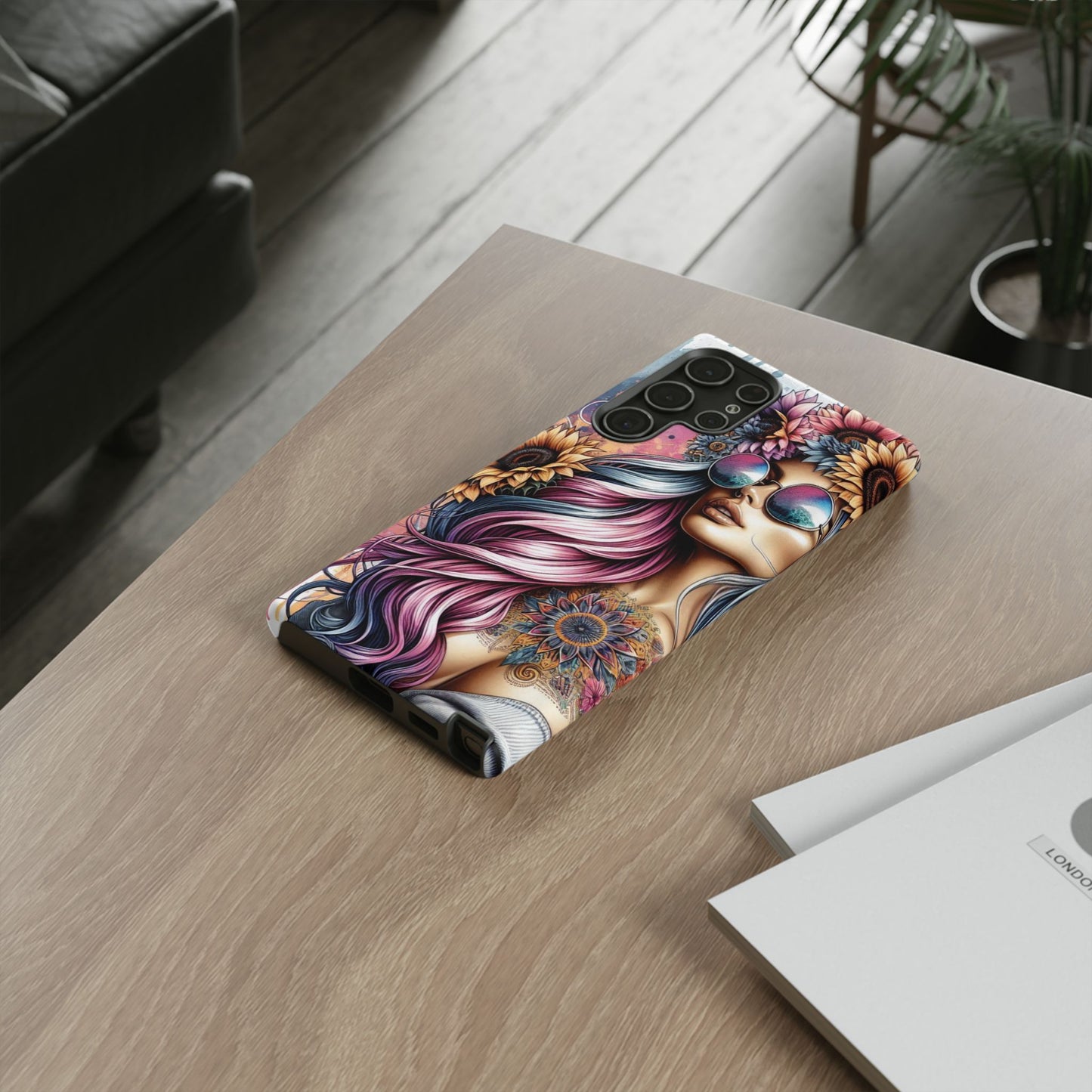 Bohemian Sunflower Queen – Retro Floral Fantasy Mobile Cover