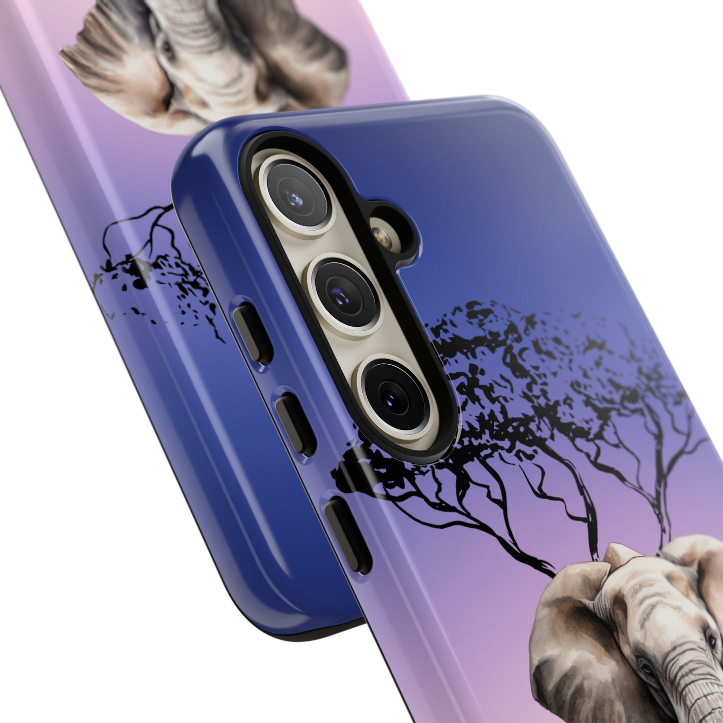 Surreal Elephant Tree Mobile Cover – Dreamy Sunset Fantasy