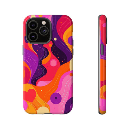 Love Vibes – Retro Abstract Groove Phone Case for iPhone, Google Pixel, Samsung