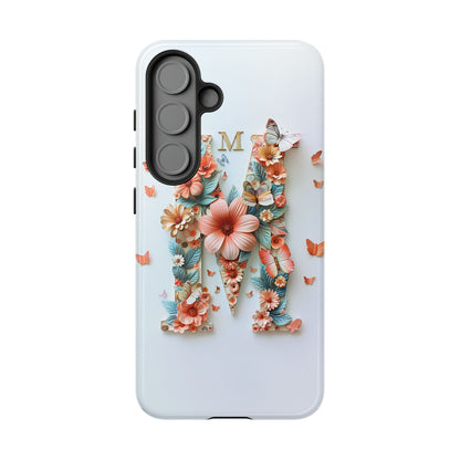 Floral Letter M Phone Case – Personalized Aesthetic Cover for iPhone, Samsung & Google Pixel