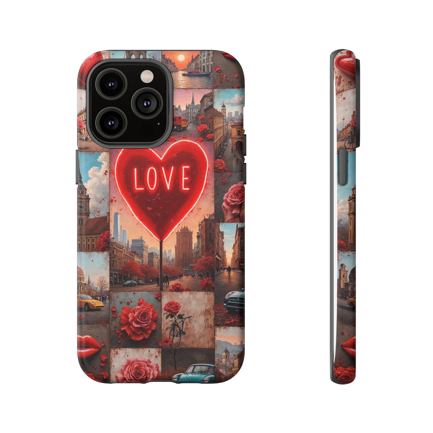 Neon Love Heart & Rose Phone Case