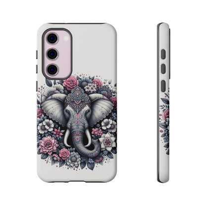 Ornate Floral Elephant Mobile Cover – Elegant Bohemian Art
