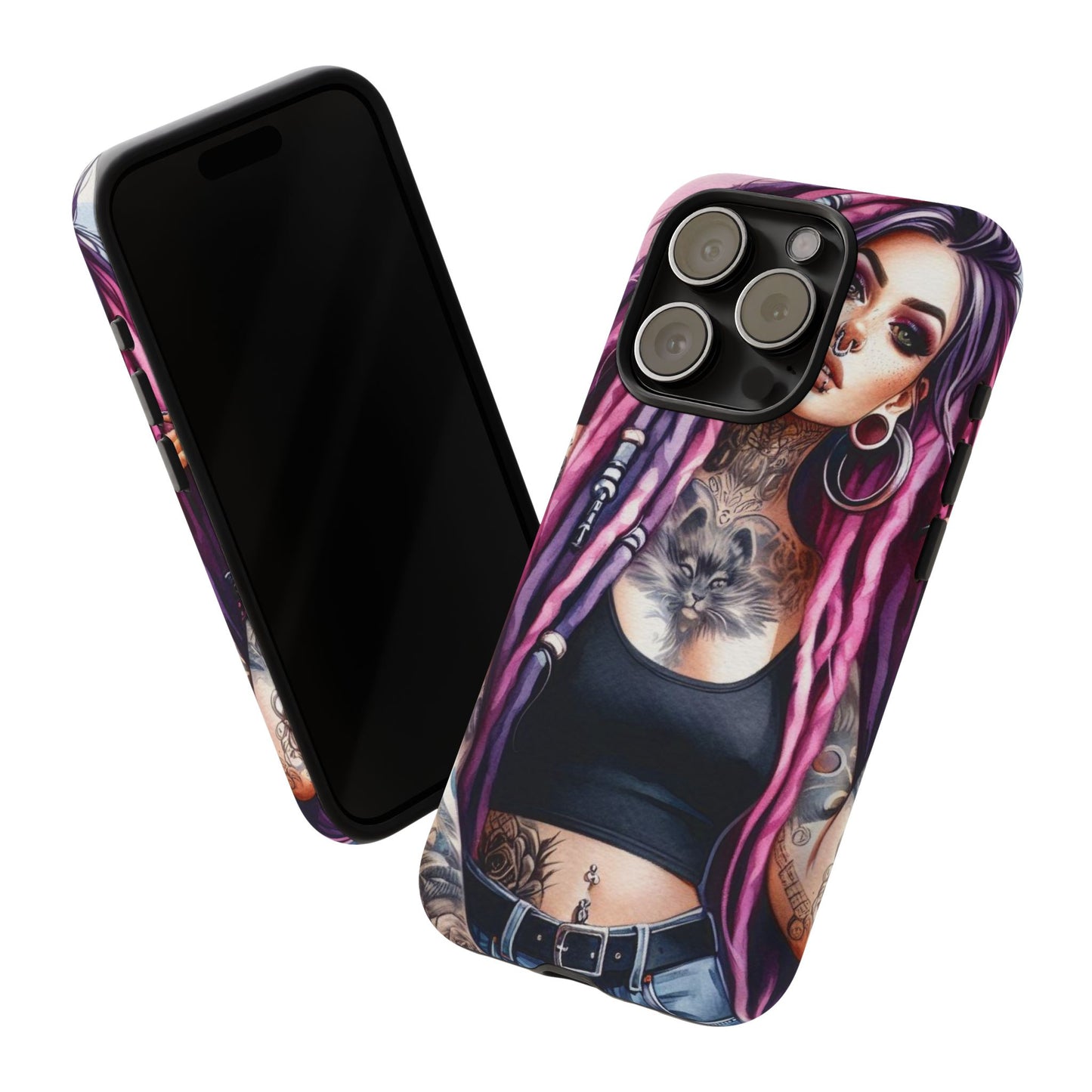 Tattooed Rebel – Gothic Cat Spirit Mobile Cover