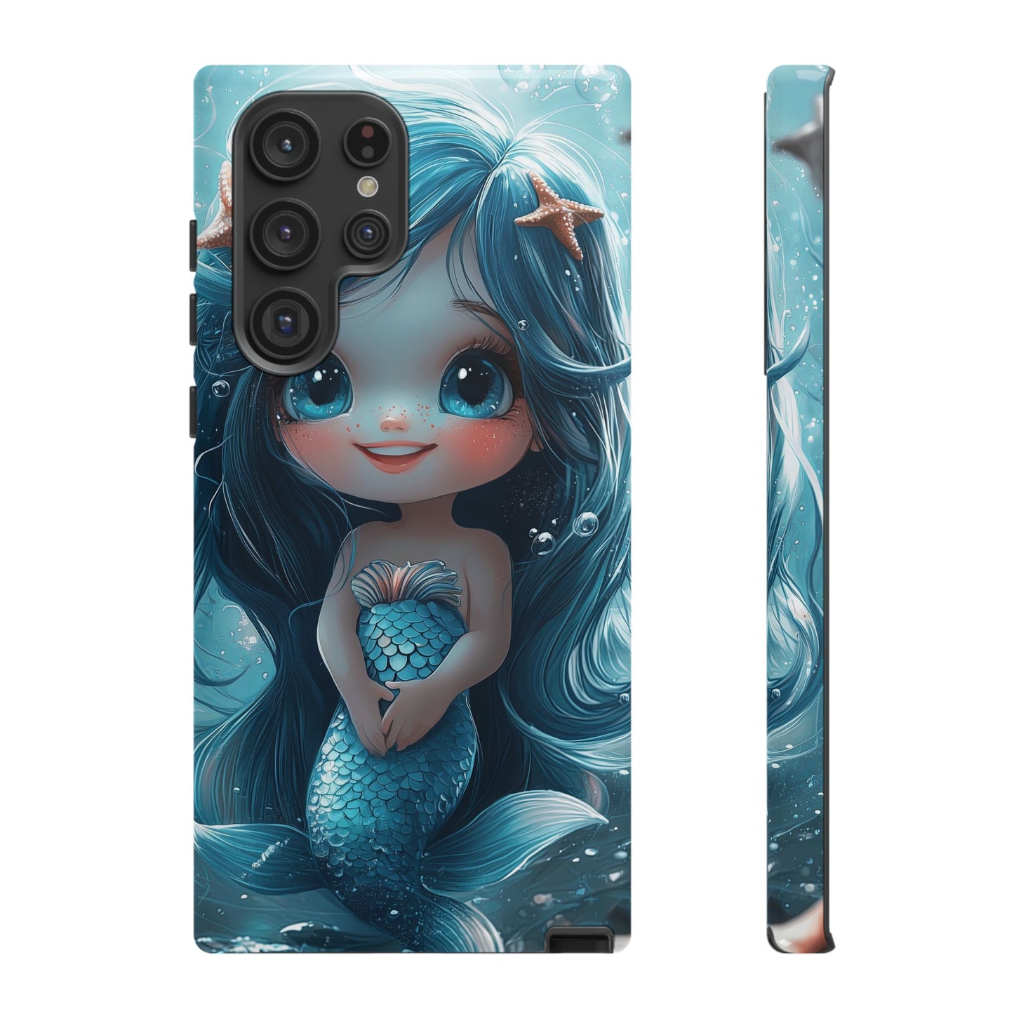 Bubble Bliss - Cute Chibi Mermaid Ocean Phone Case for iPhone, Samsung & Pixel