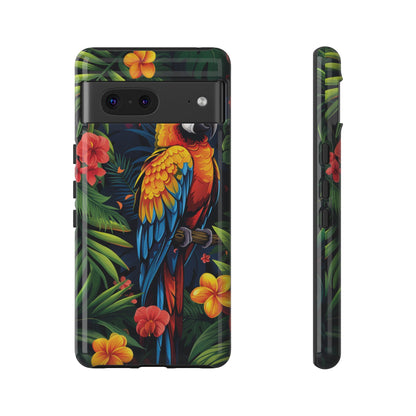 Floral Parrot Phone Case – Tropical Bird Design for iPhone, Samsung & Google Pixel