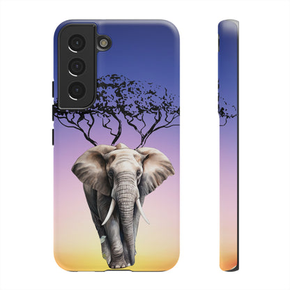 Surreal Elephant Tree Mobile Cover – Dreamy Sunset Fantasy