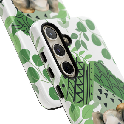 Playful Baby Elephant Mobile Cover – Tropical Boho Art