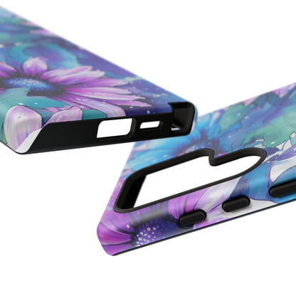 Dreamy Blue & Purple Floral Watercolor Mobile Case