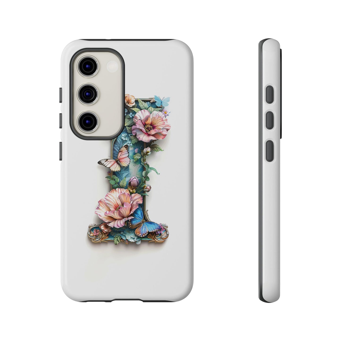 Floral Letter I Phone Case – Personalized Aesthetic Cover for iPhone, Samsung & Google Pixel