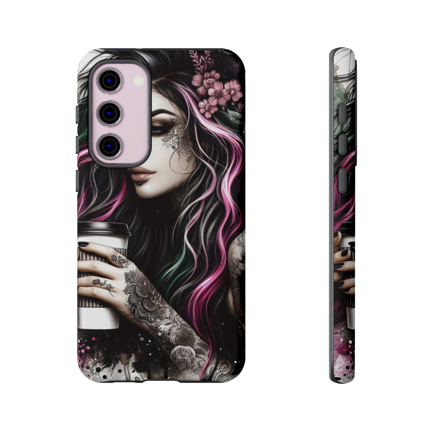 Tattooed Serenity – Gothic Coffee Lover Mobile Cover