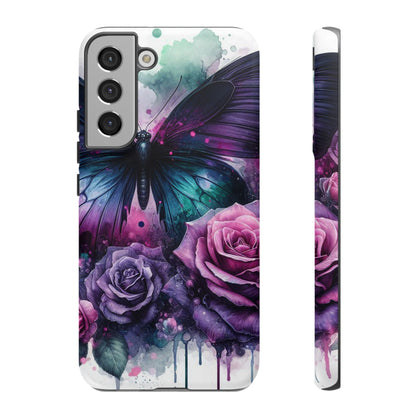 Mystic Bloom – Vibrant Butterfly & Rose Art Mobile Cover