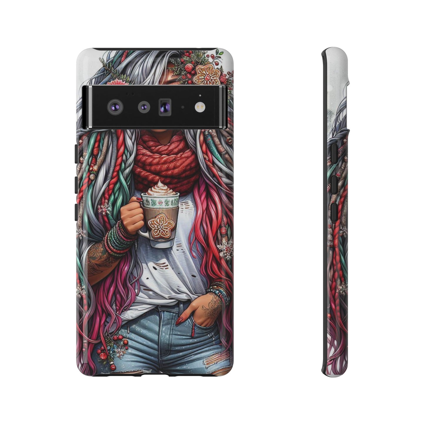 Boho Winter Queen – Cozy Dreads & Holiday Vibes Mobile Cover