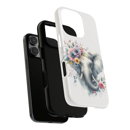 Floral Elephant Mobile Cover – Elegant Watercolor Art
