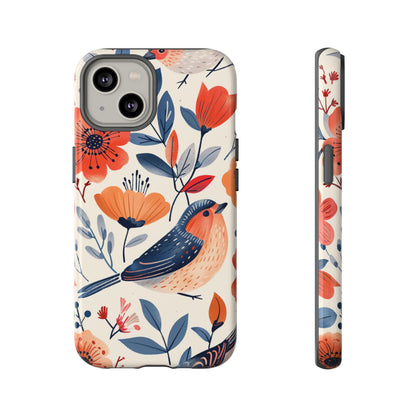 Floral Bird Phone Case - Elegant Nature-Inspired Cover for iPhone, Samsung & Google Pixel