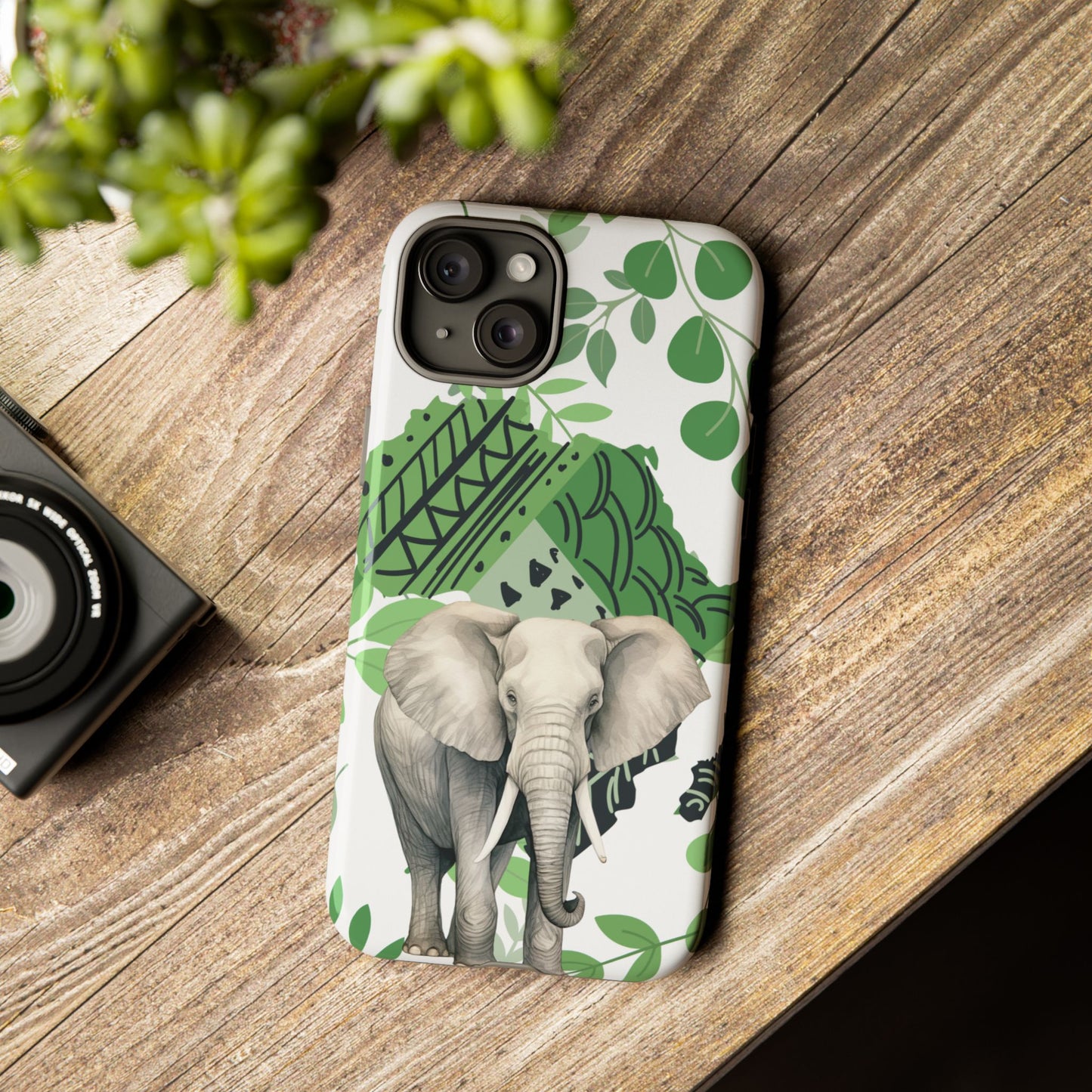 Tropical Elephant Mobile Cover – Nature-Inspired Boho Art