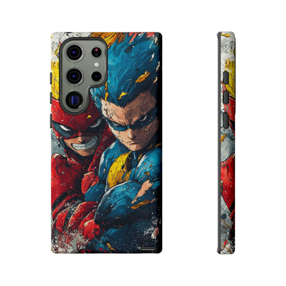 Comic Clash: Superhero Duo | Action, Power, Justice, Heroes, Manga Style Phone Case for iPhone, Samsung & Pixel