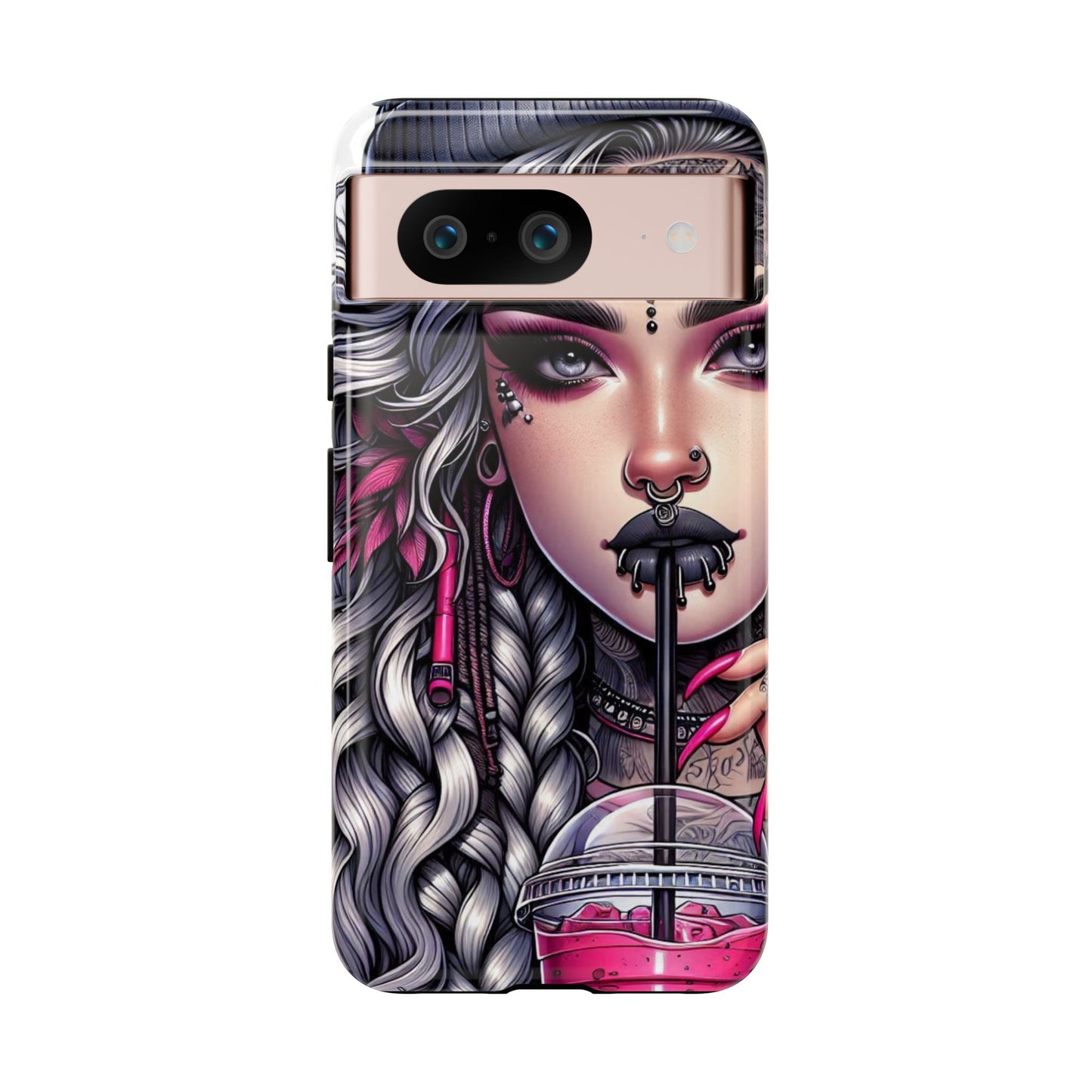 Icy Rebel – Silver Dreads & Edgy Street Chic Mobile Cover