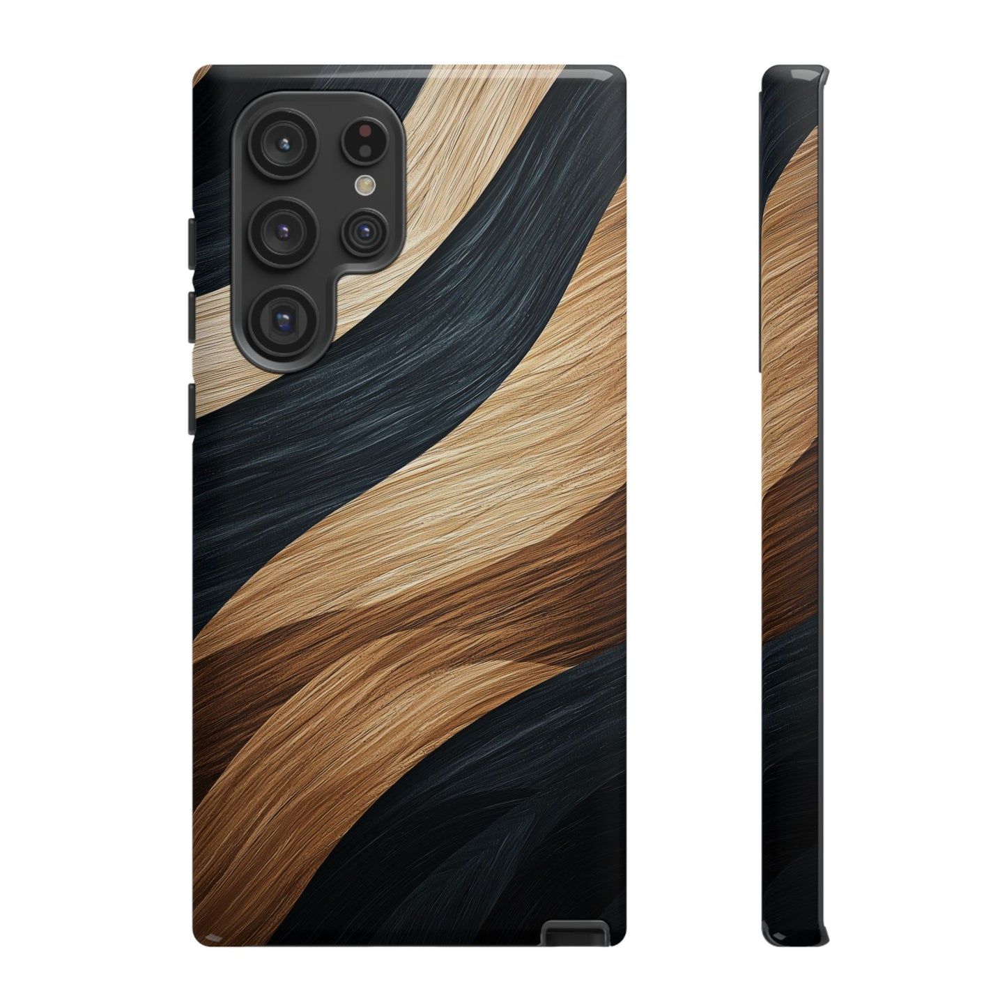 Metallic Black & Gold Zebra Stripes Phone Case for iPhone, Samsung & Google Pixel