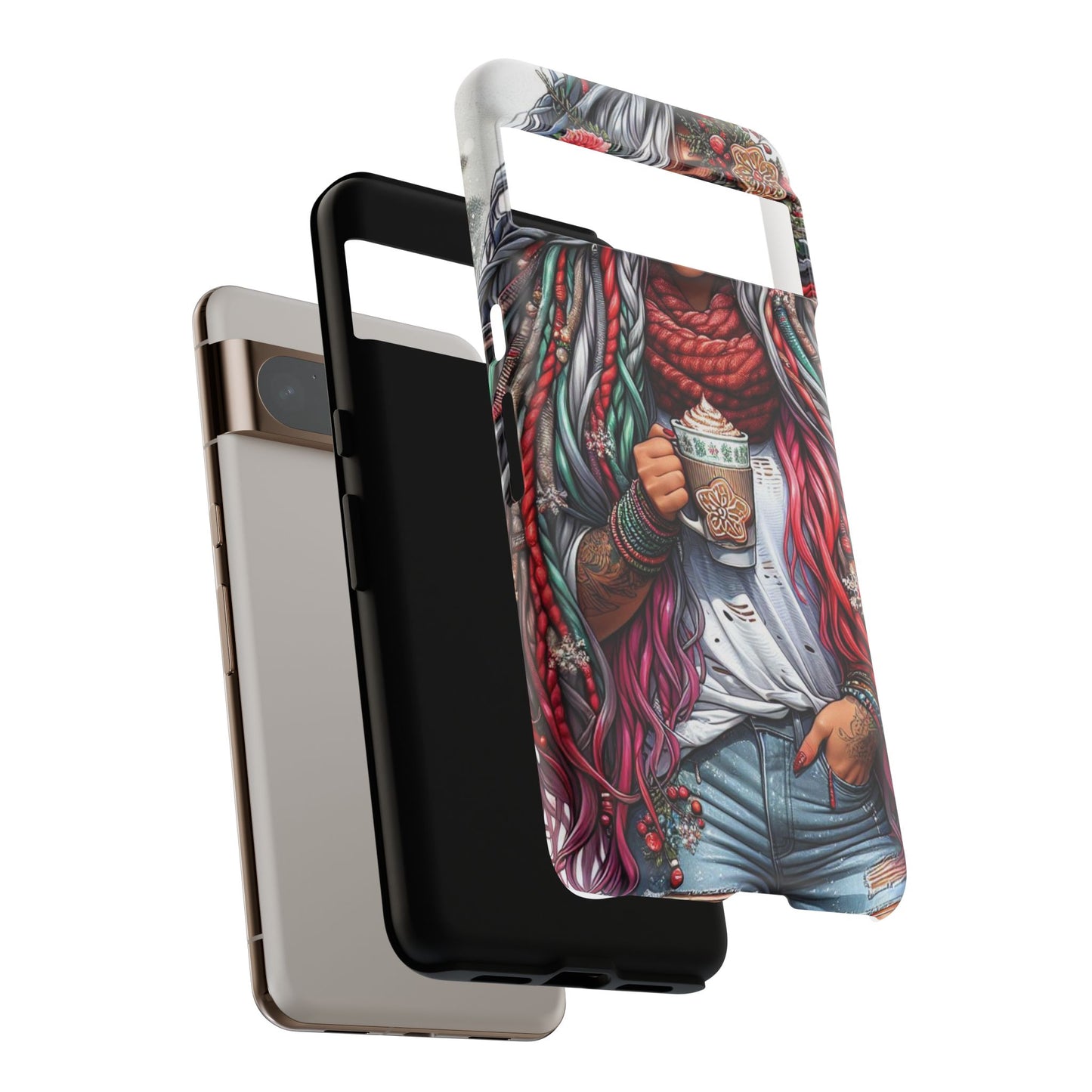 Boho Winter Queen – Cozy Dreads & Holiday Vibes Mobile Cover