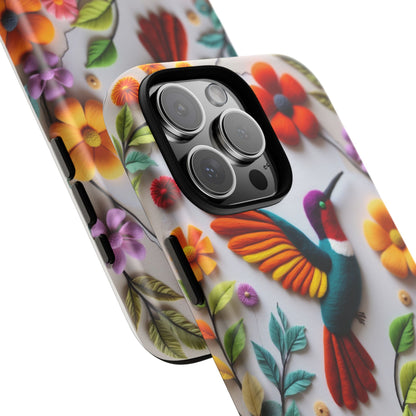 Embroidered Hummingbird with Floral Design | Nature's Elegant Stitch