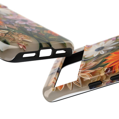 Intricate Quilled Floral Artwork In Vibrant Colors phone case design.