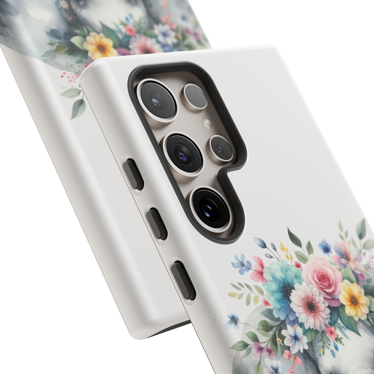 Floral Crown Elephant Mobile Cover – Elegant Watercolor Art