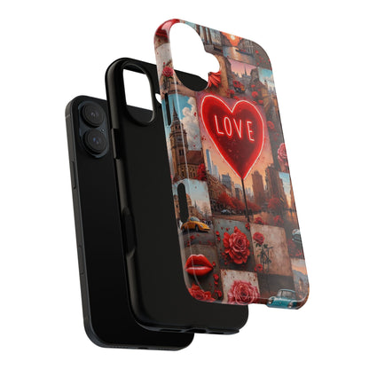 Neon Love Heart & Rose Phone Case