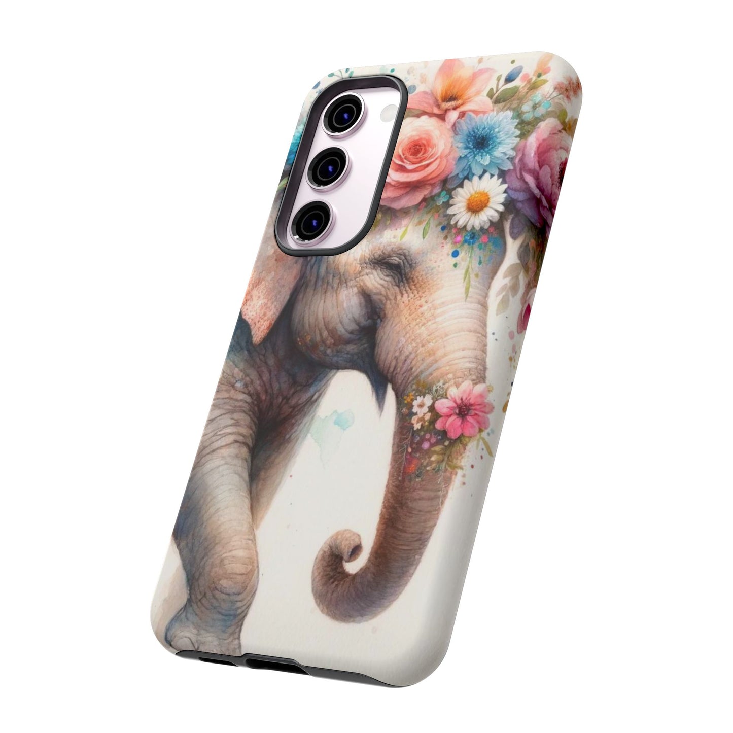 Joyful Floral Elephant Mobile Cover – Whimsical Watercolor Art