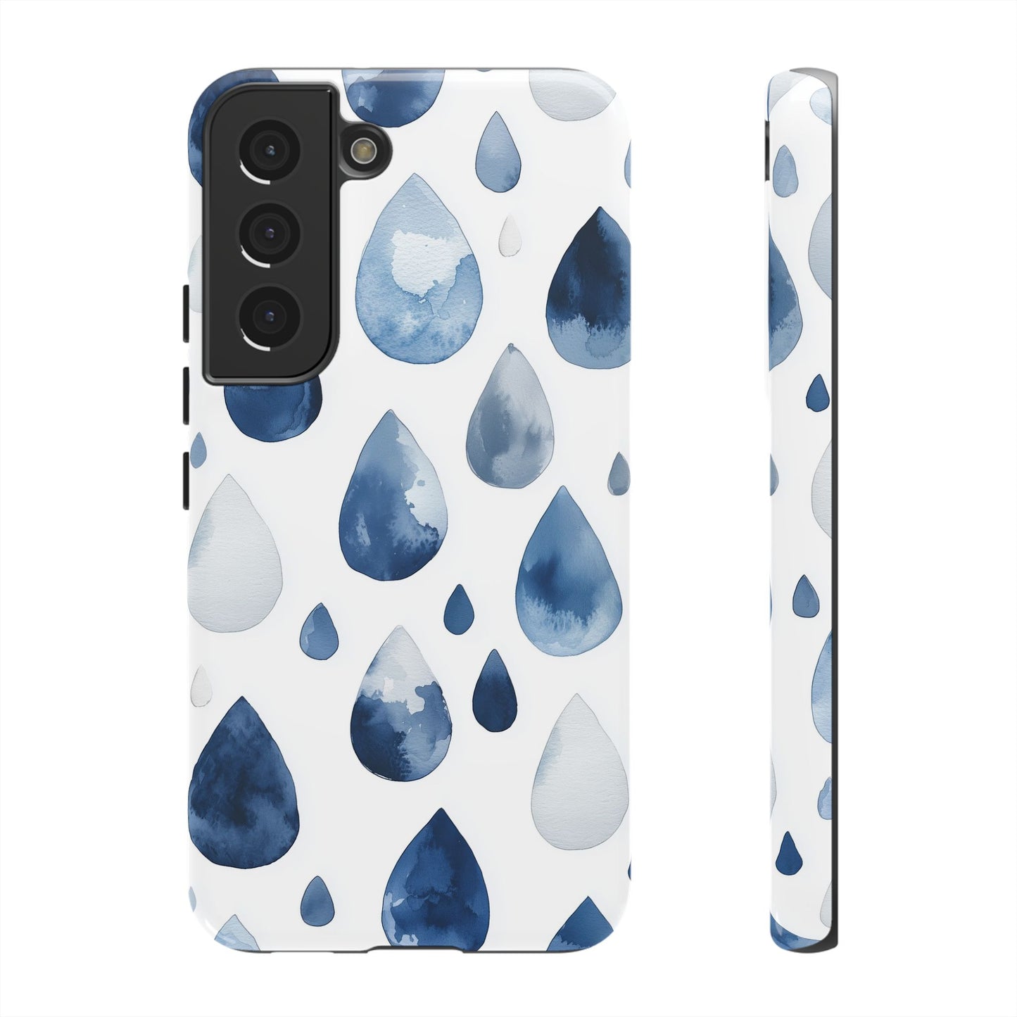 Indigo Rain Drops Watercolor Phone Case for iPhone, google Pixel & Samsung