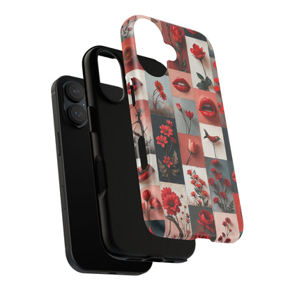 Red Flowers & Lips Collage Phone Case