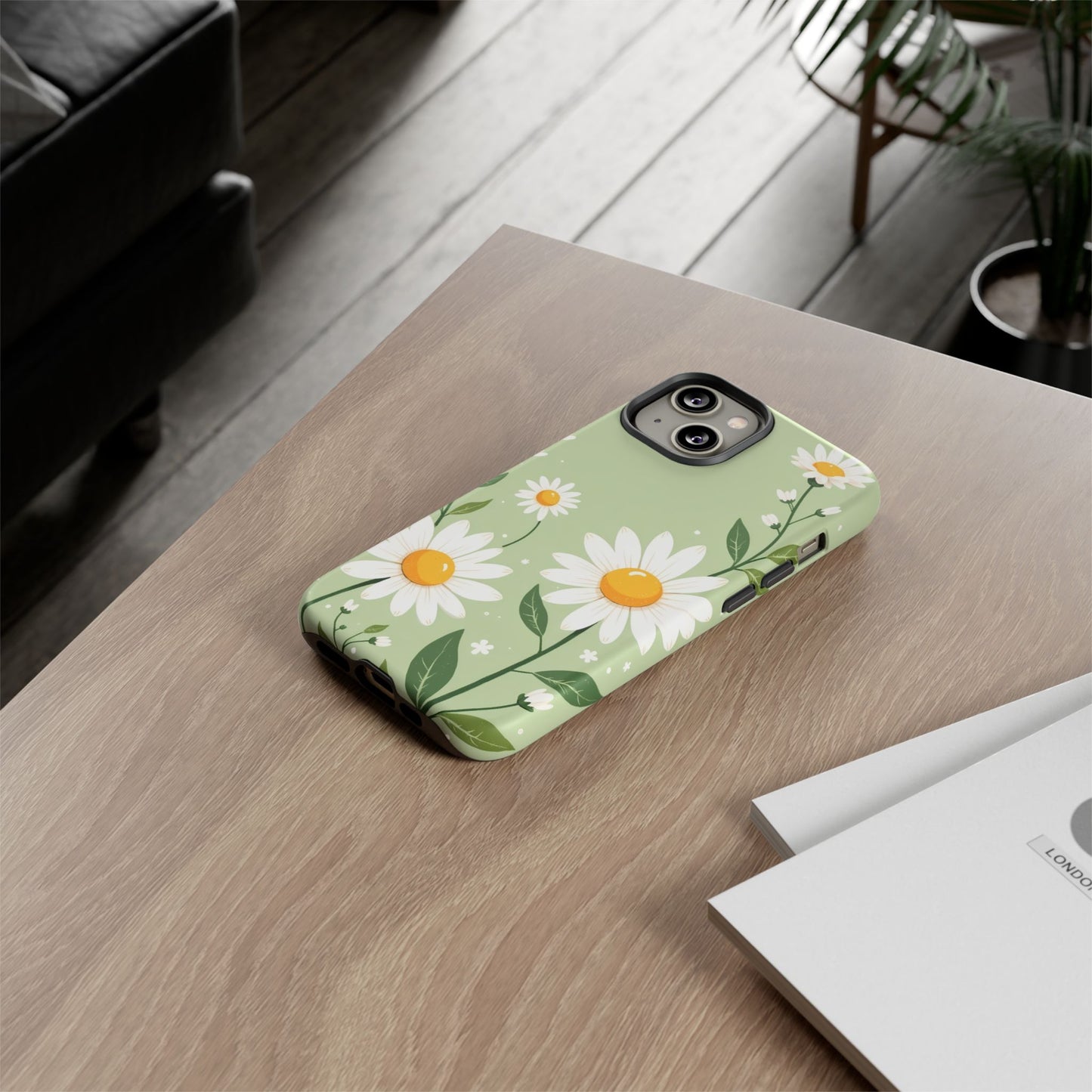 Green Floral Case, Daisy Pattern Design, Iphone Case Design, Perfect Gift For Her
