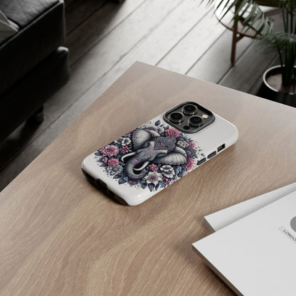 Ornate Floral Elephant Mobile Cover – Elegant Bohemian Art