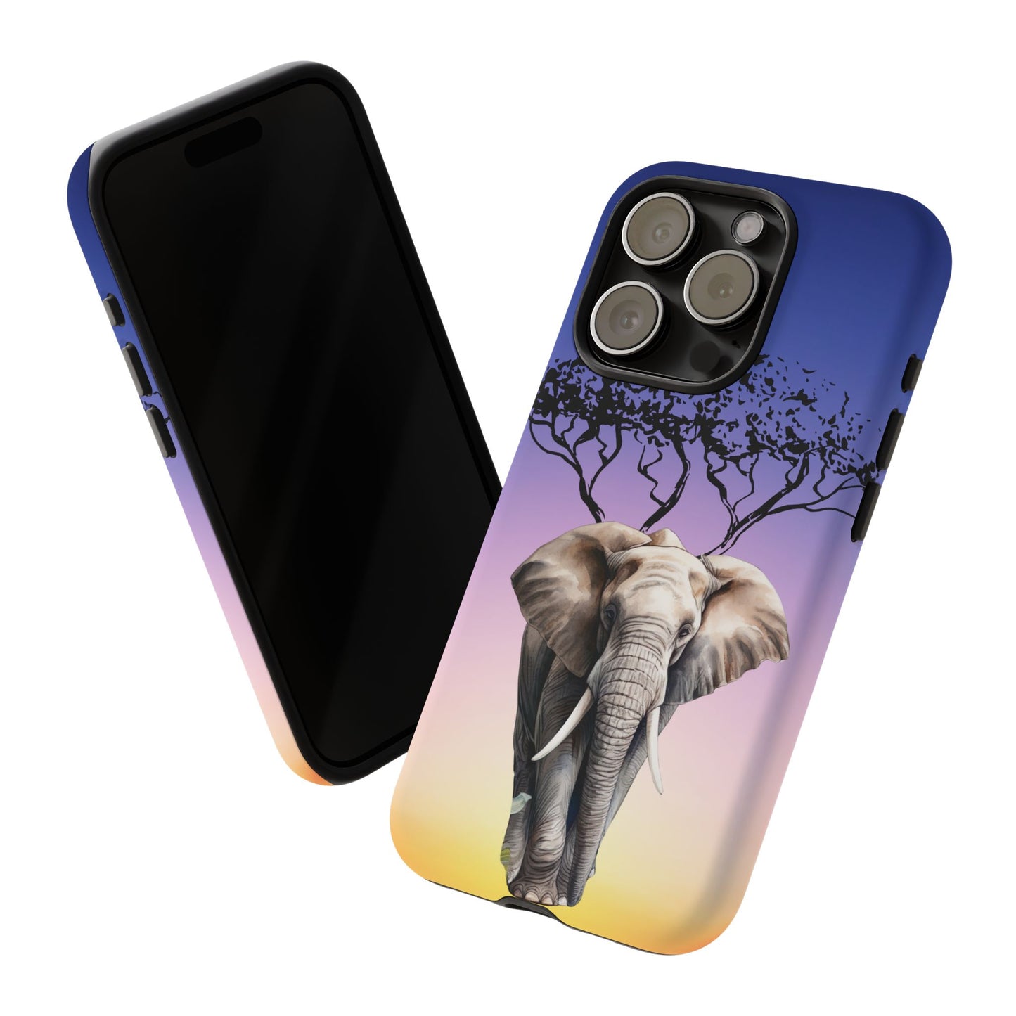 Surreal Elephant Tree Mobile Cover – Dreamy Sunset Fantasy