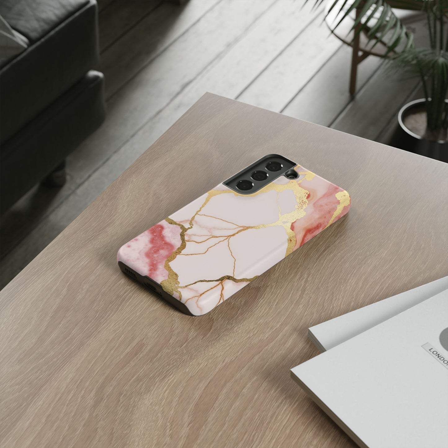 Beautiful Pink Minimal Marble Case Design