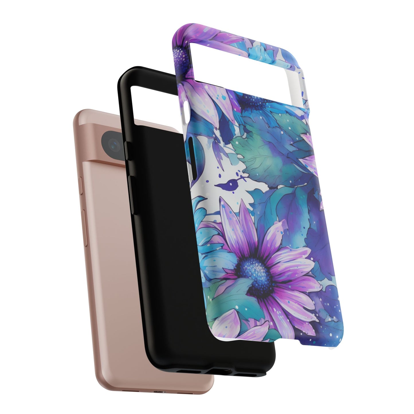 Dreamy Blue & Purple Floral Watercolor Mobile Case