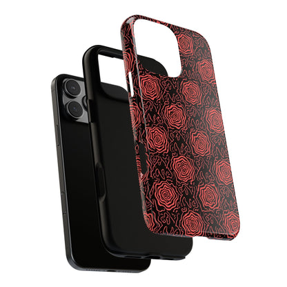 Red roses abstract geometric seamless pattern design