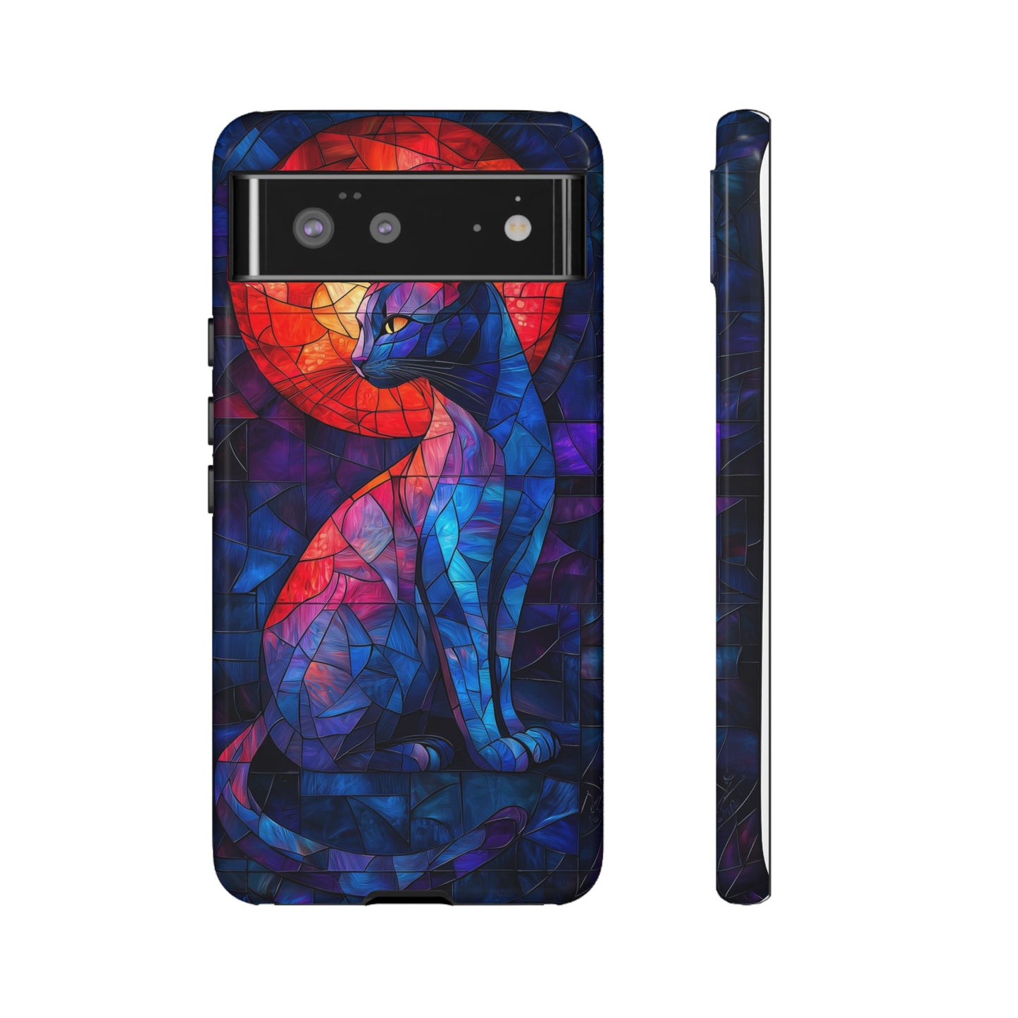 Mystic Paws – Stained Glass Cat Phone Case for iPhone, Samsung & Pixel