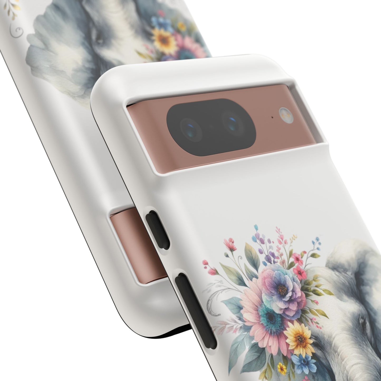 Floral Elephant Mobile Cover – Elegant Watercolor Art